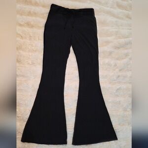SO High Rise Ribbed Flare Pants Black Stretchy‎ Retro Y2K Size M